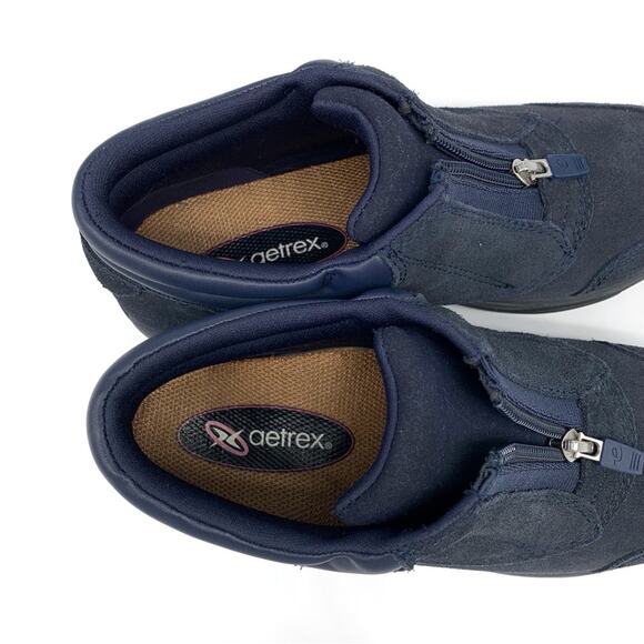 AETREX Suede Ankle Boot Navy 6 - Picture 6 of 9
